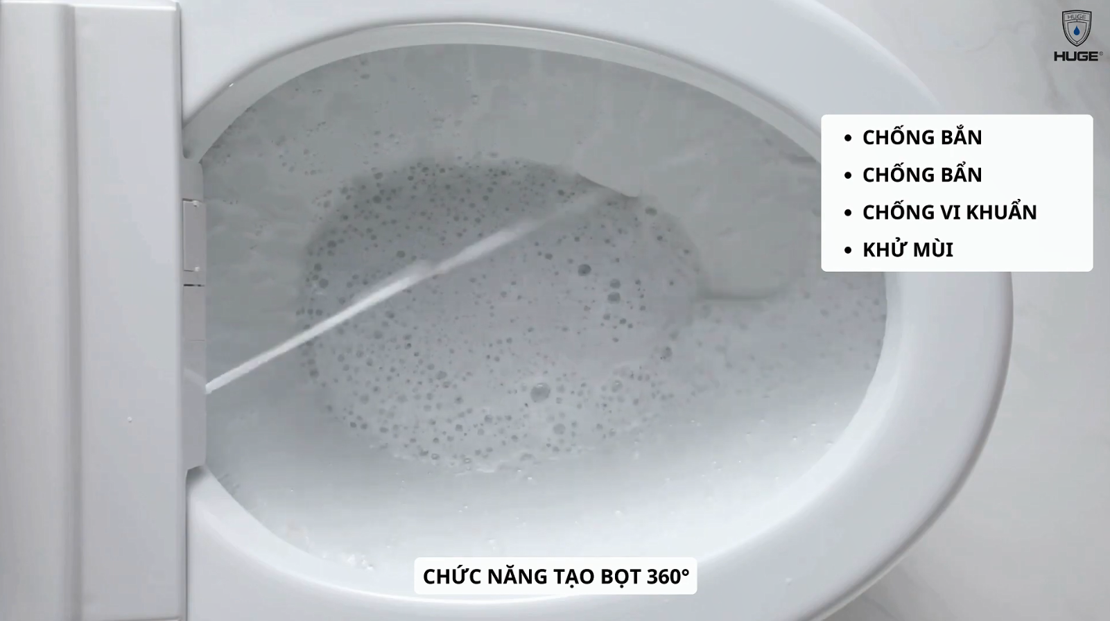 Chức năng tạo bọt trên bồn cầu thông minh