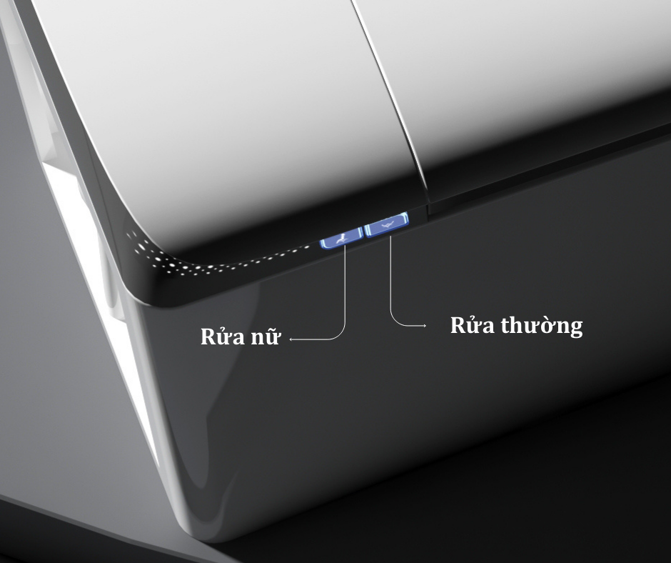 Nút cơ trên bồn cầu thông minh