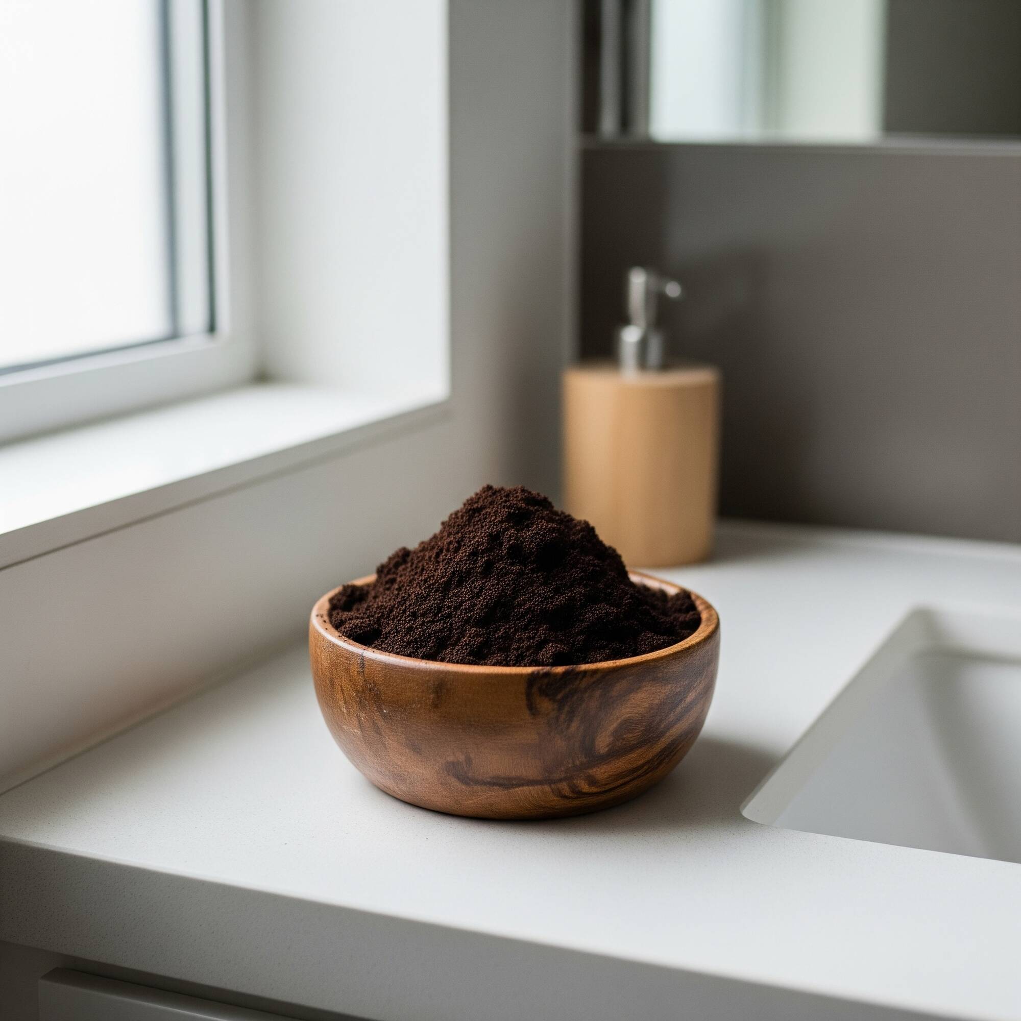 Mẹo khử mùi nhà vệ sinh mới xây bằng bã cà phê.