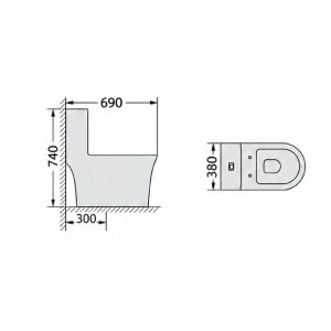 BỒN CẦU MỘT KHỐI H-BC336